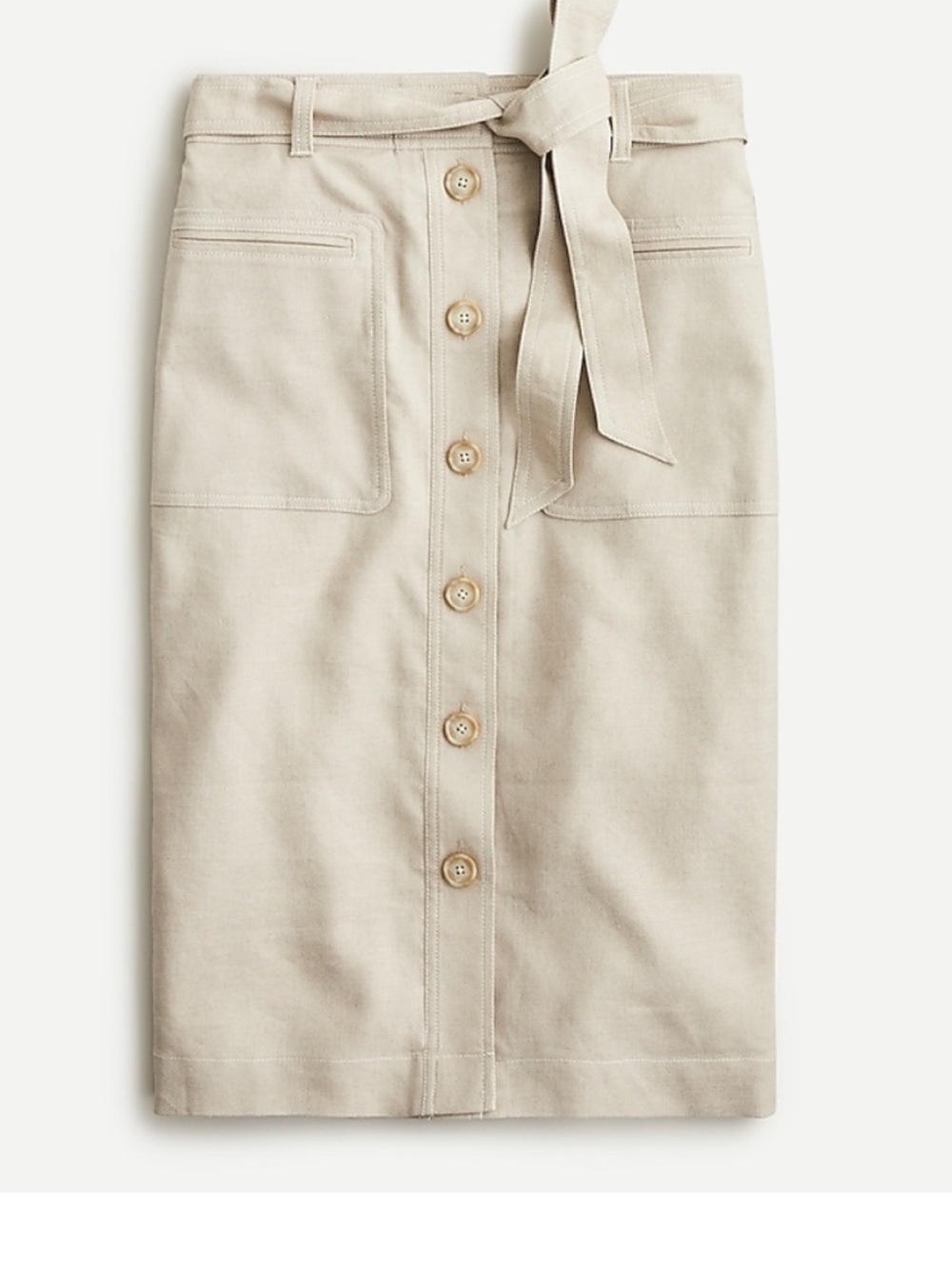 J. Crew Linen Button-Front Skirt